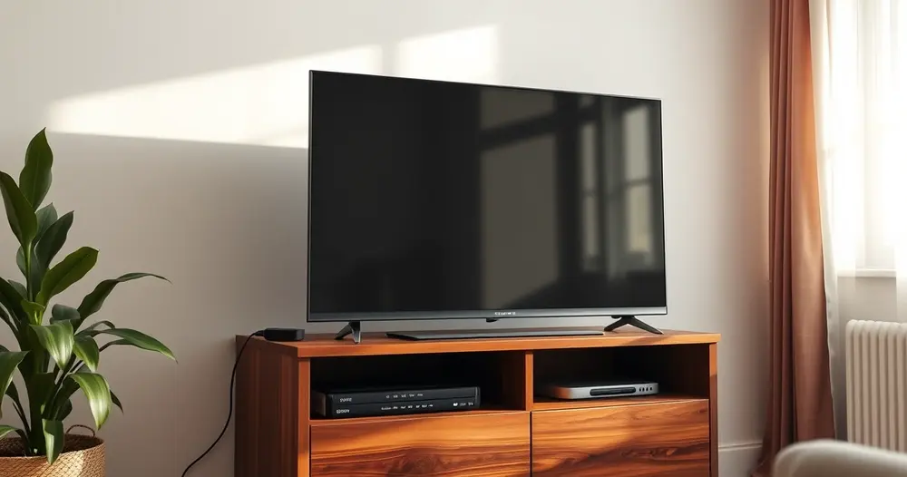 televisão antiga com aparelho de streaming conectado na entrada HDMI
