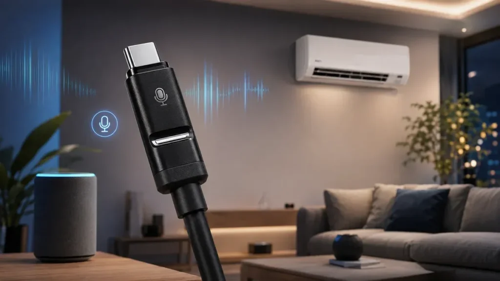 Cabo USB-C com IA controla ar-condicionado por voz